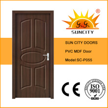 Top Sales Classic Flush Walnut Color MDF PVC Doors (SC-P055)